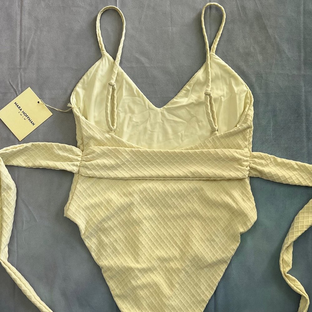 MARA HOFFMAN Gamela Belted One Piece Swim - Cream (NWT) - Picture 4 of 8